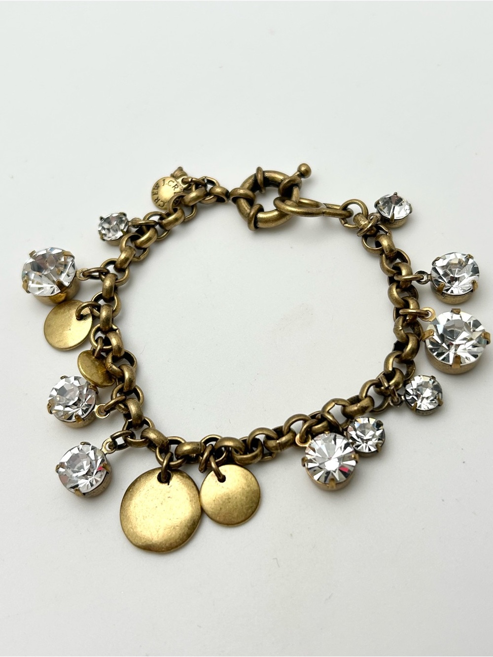 J. Crew Jeweled and Disc Dangle Bracelet